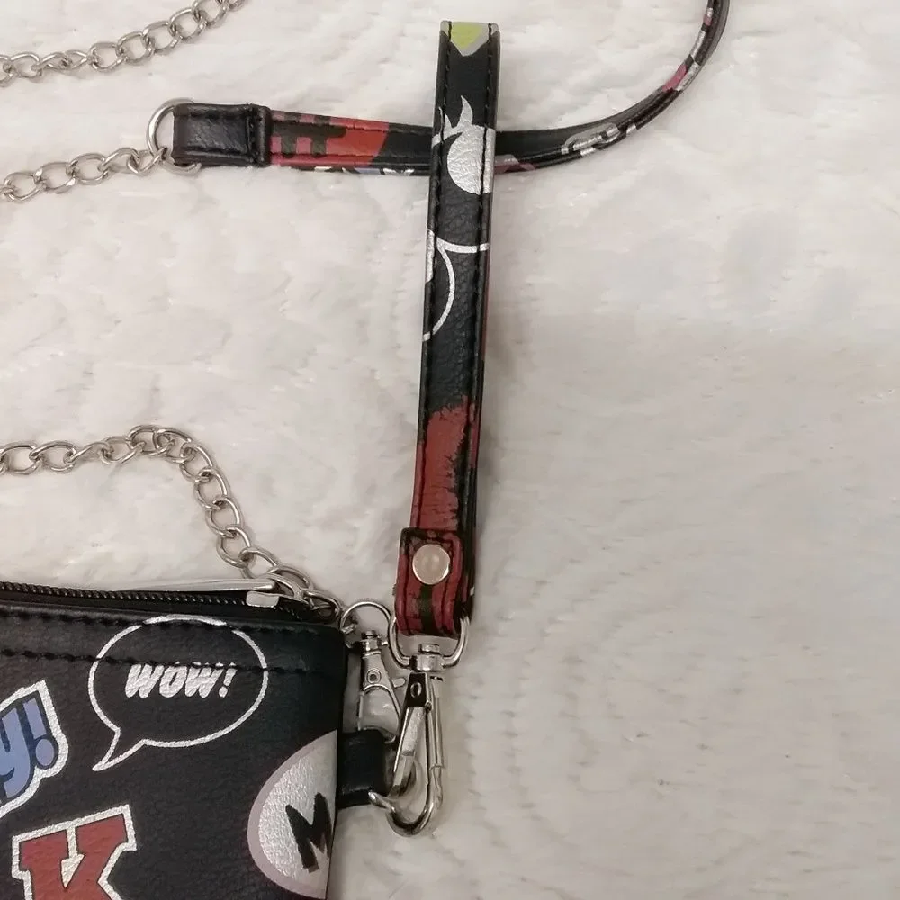 Bari Lynn Purse Convertible Crossbody Wristlet Colorful Emoji and Word Graphics